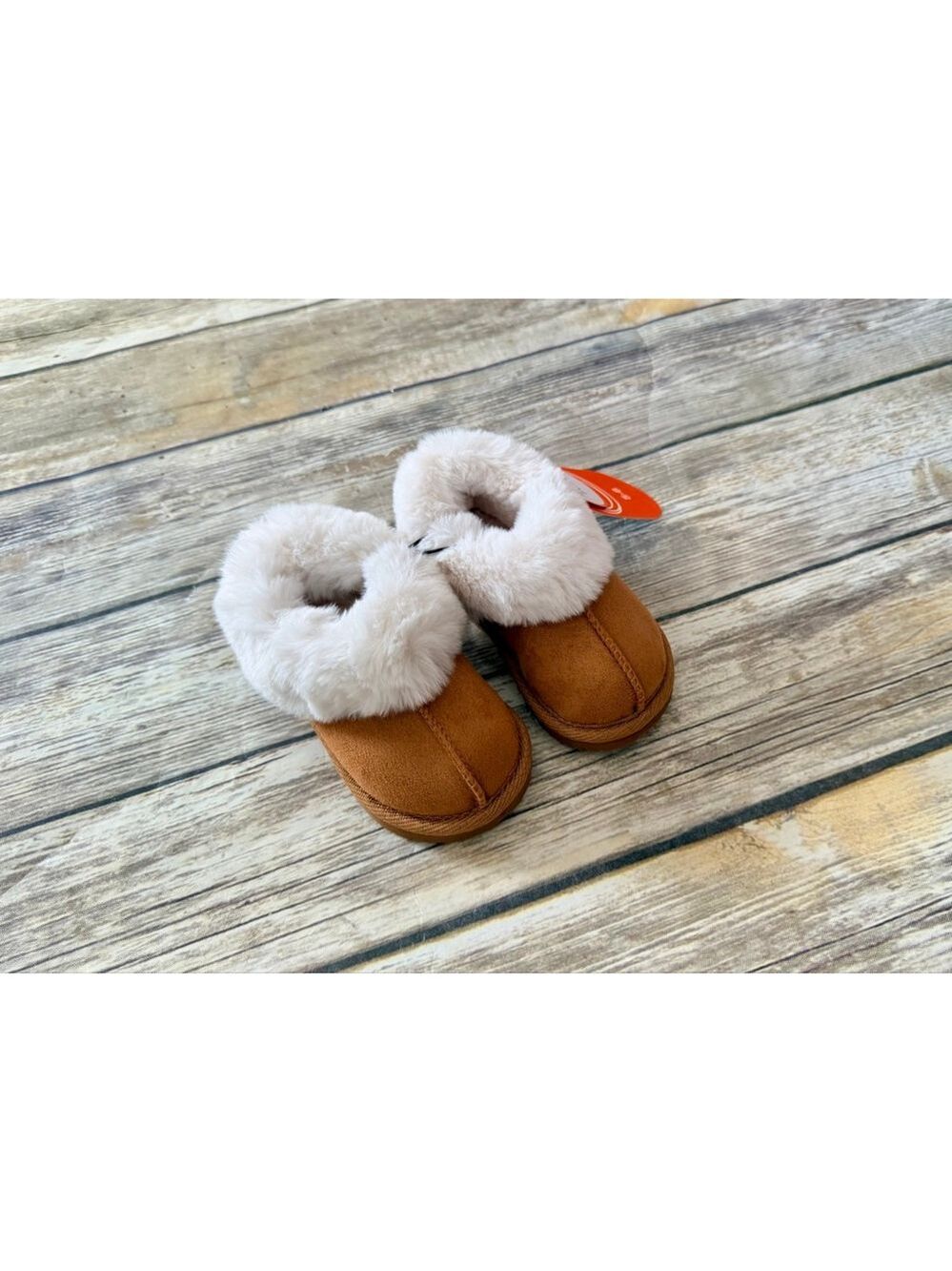 NEW FAUX FUR TRIM SLIPPER-SIZE 5/6